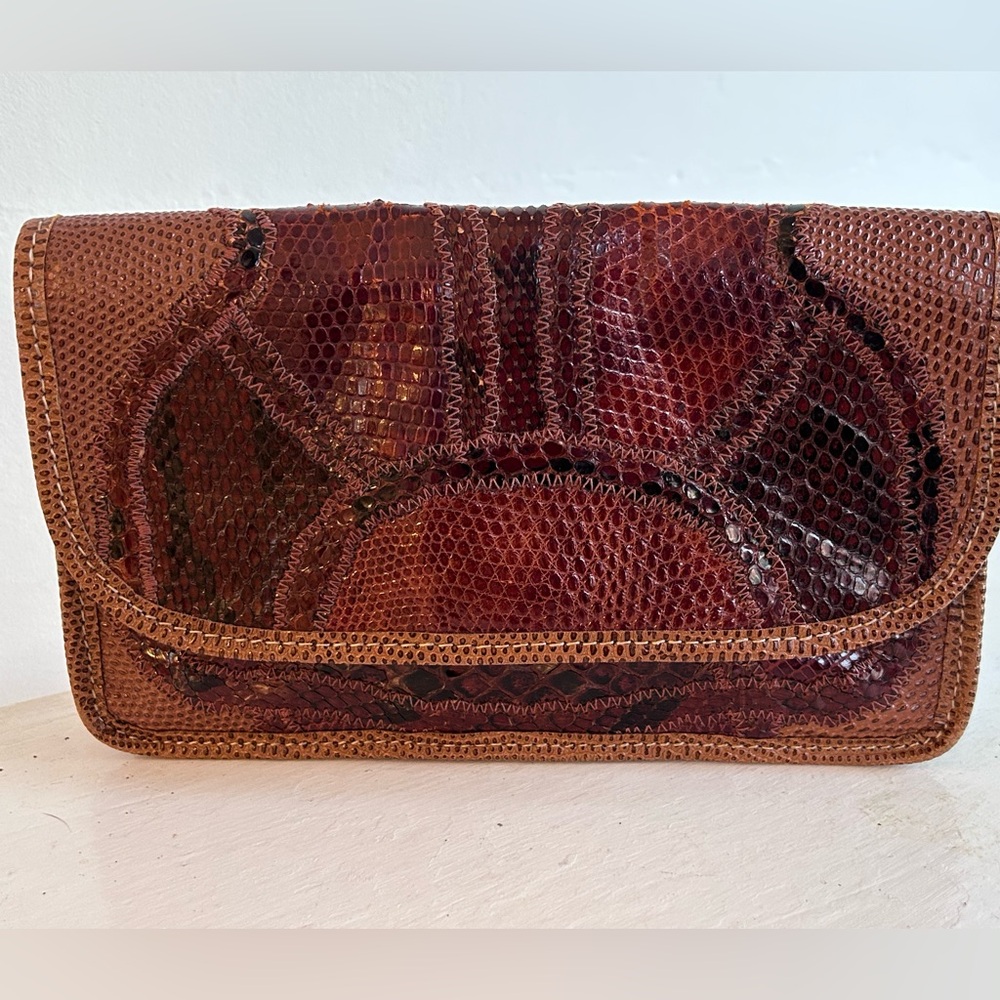 Carlos Falchi Vintage Python Snake Lizard Patchwo… - image 3